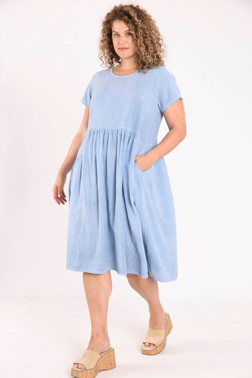 Robe en gaze de coton unie-Paprika-7