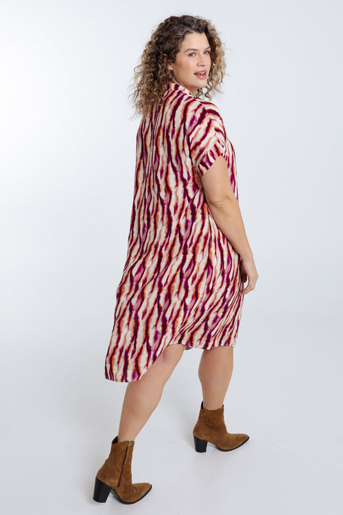  Kleid aus Viskose mit ethnischem Print-Paprika-2
