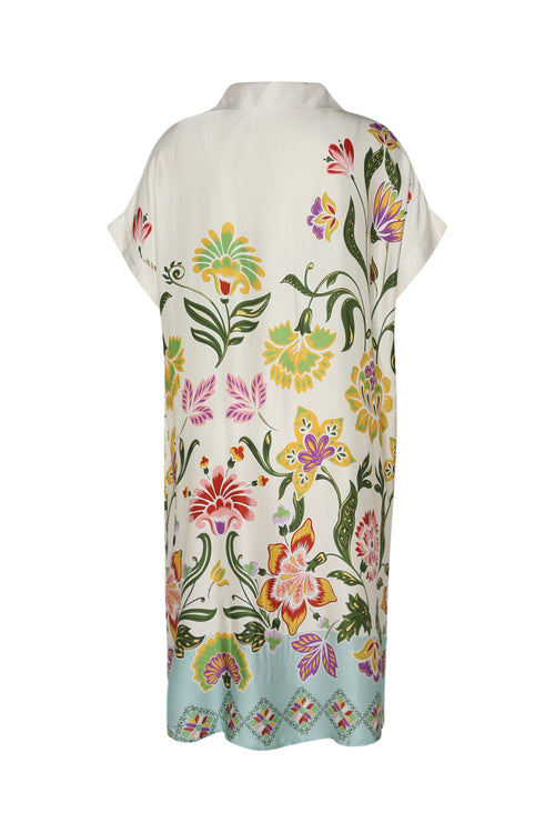 Kleid aus Viskose mit floralem Druck-Paprika-3