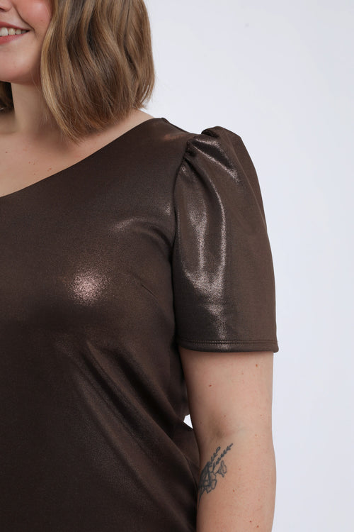 Robe unie effet satiné-Paprika-5