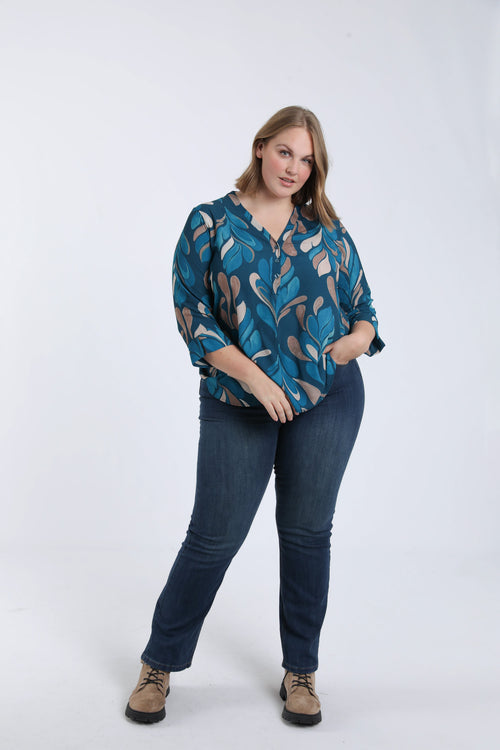 Blouse imprimé graphique-Paprika-6