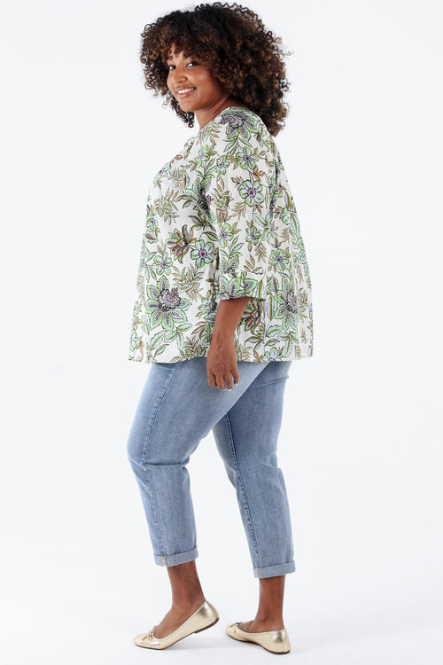 Baumwollbluse mit floralem Muster-Paprika-2