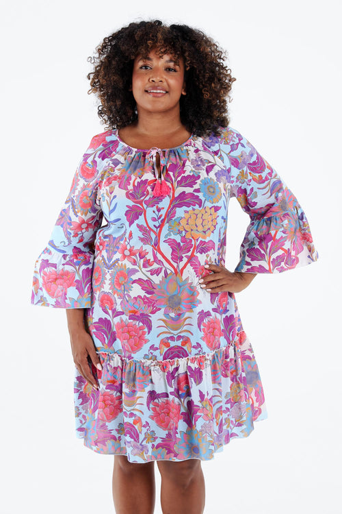 Bluse aus Baumwolle mit floralem Druck-Paprika-1