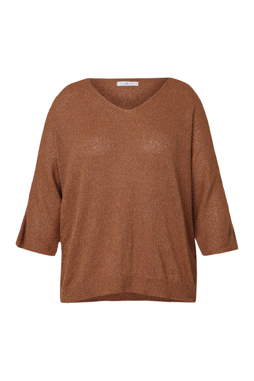 Boxförmiger Pullover aus Baumwolle mit Lurex-Paprika-10