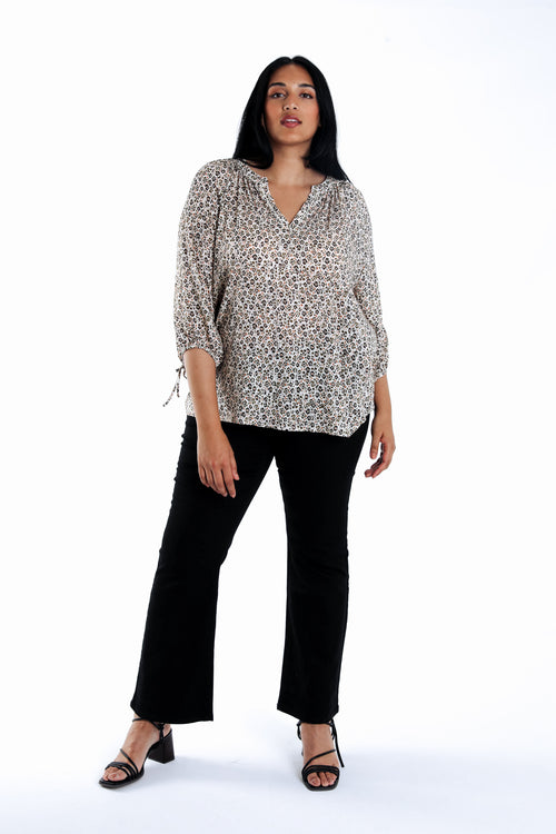 Blouse en viscose imprimé léopard-Paprika-5