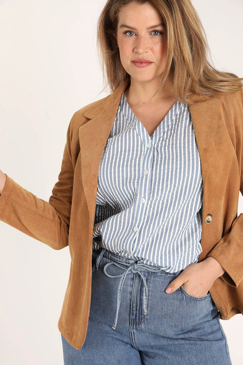 Gestreifte Baumwollbluse-Paprika-7