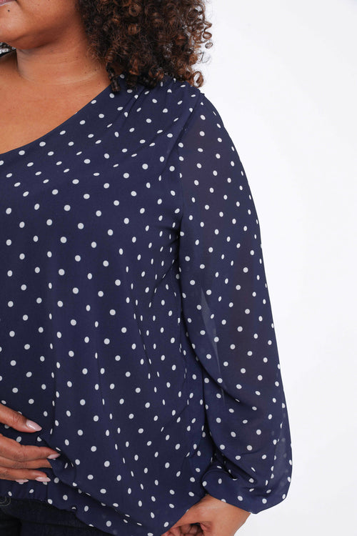 Bluse mit Punktmuster-Paprika-6