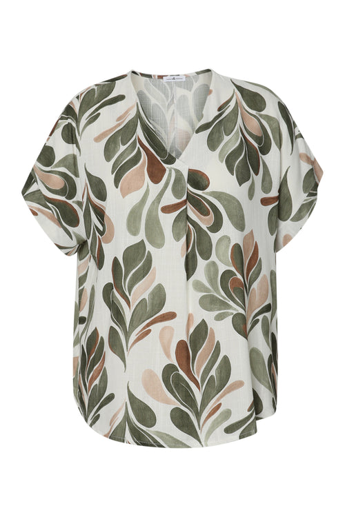 Bluse aus Viskose mit Blattmuster-Paprika-8