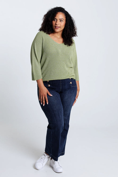 Unifarbener Pullover mit Lurex-Paprika-7