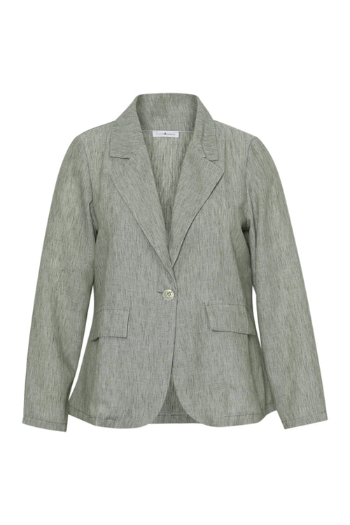 Blazer aus einfarbigem Viskose- und Leinenstoff-Paprika-9