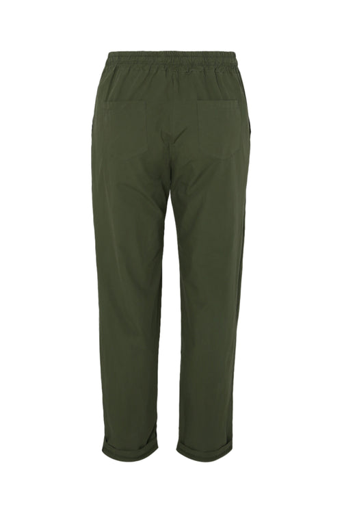 Boyfriend-Hose aus einfarbigem Baumwollstoff mit Taschen-Paprika-2