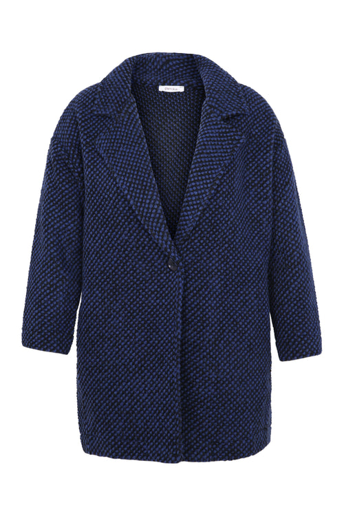 Kurze, unifarbene Jacke aus gesprenkeltem Stoff mit Wolle-Paprika-10