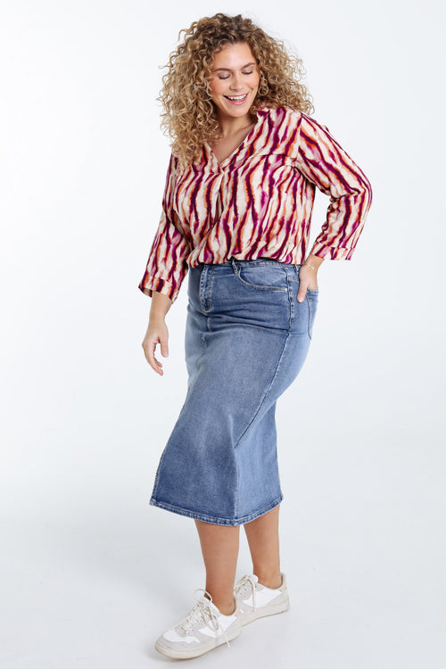 Bluse aus Viskose mit Tie-Dye-Print-Paprika-8