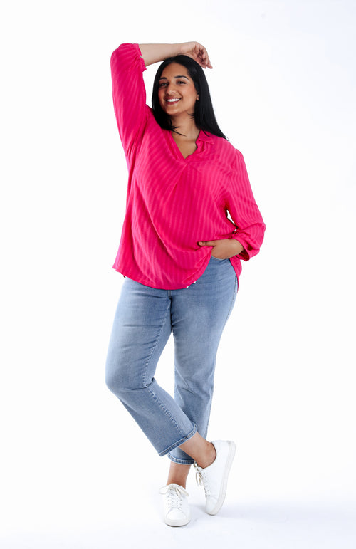 Chemise en viscose unie-Paprika-5