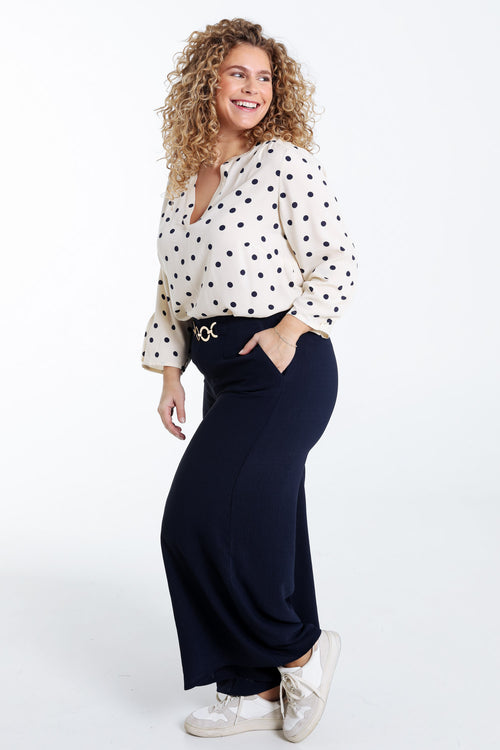 Bluse aus bedruckter Viskose mit Punkten-Paprika-9