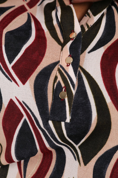 T-Shirt aus warmem Strick mit grafischem Aufdruck-Paprika-2