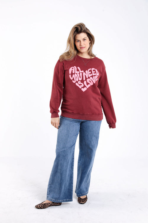 Sweat coeur avec message-Paprika-5