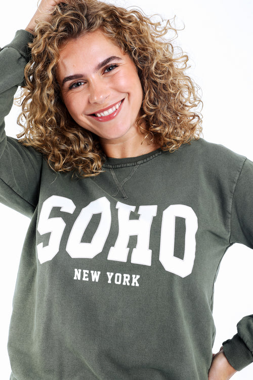 Baumwoll-Sweatshirt mit Soho-Print-Paprika-3