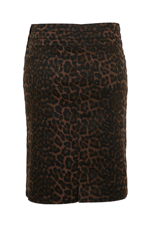 Kurzer, gerade geschnittener Rock mit Leopardenmuster-Paprika-11