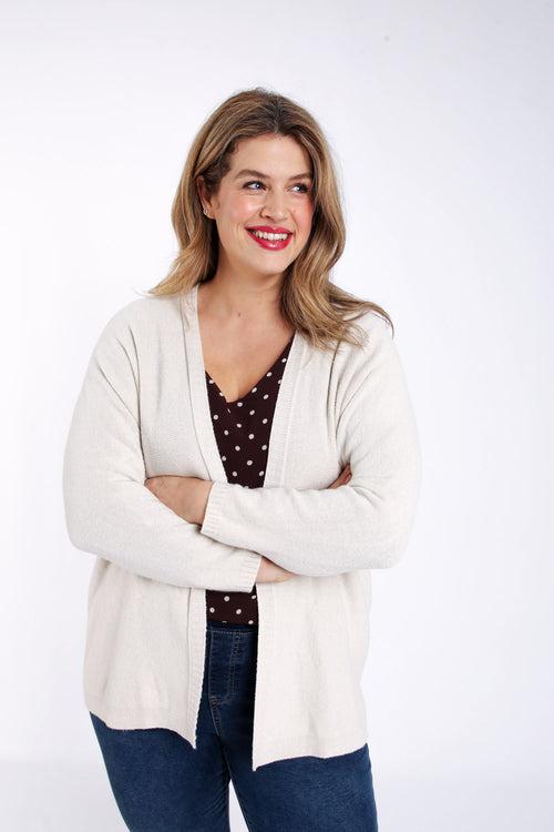 Langer Cardigan aus einfarbiger Viskose-Paprika-2