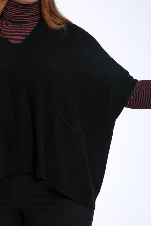 Uni kurzer Pullover aus Viskose-Paprika-4