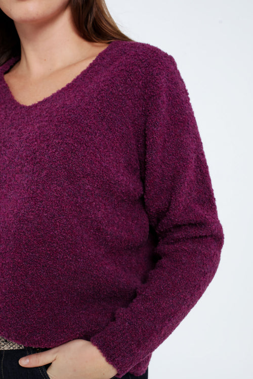 Schlichter Pullover aus Schlingenstrick-Paprika-5