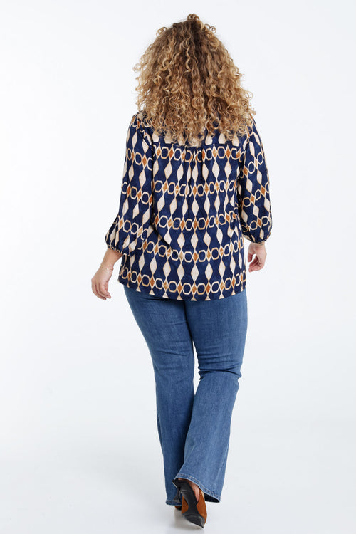 Bluse aus Viskose mit grafischem Print-Paprika-2