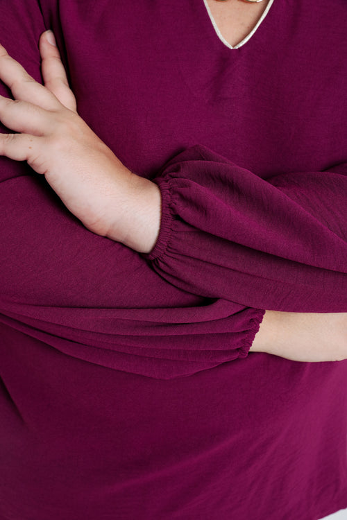 Unifarbenes T-Shirt mit Lurex und Schmuckbesatz-Paprika-5