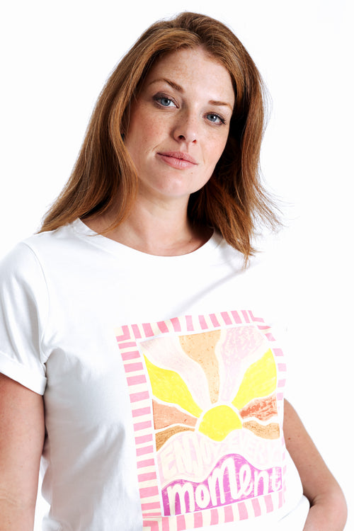 T-Shirt aus Baumwolle mit Sonnenprint-Paprika-6