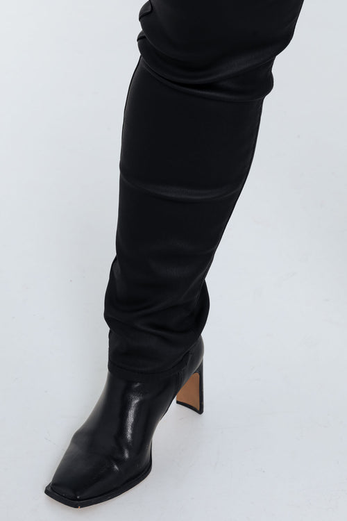 Beschichtete Slim-Fit-Jeggings mit feinem Gürtel-Paprika-5