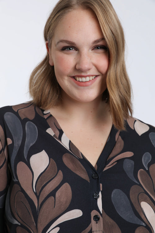 Blouse imprimé graphique-Paprika-1