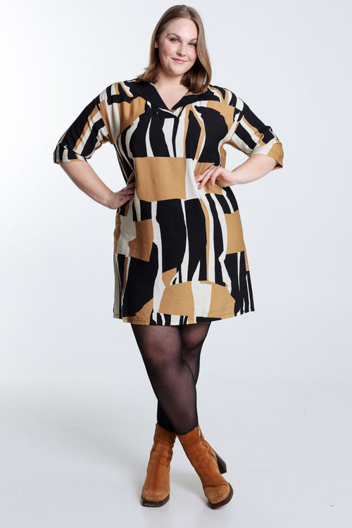 Kleid aus Viskose mit grafischem Druck-Paprika-7