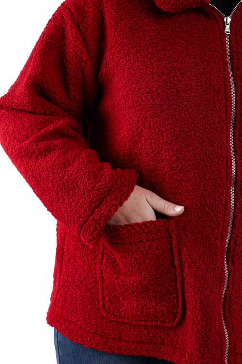 Manteau teddy uni-Paprika-5