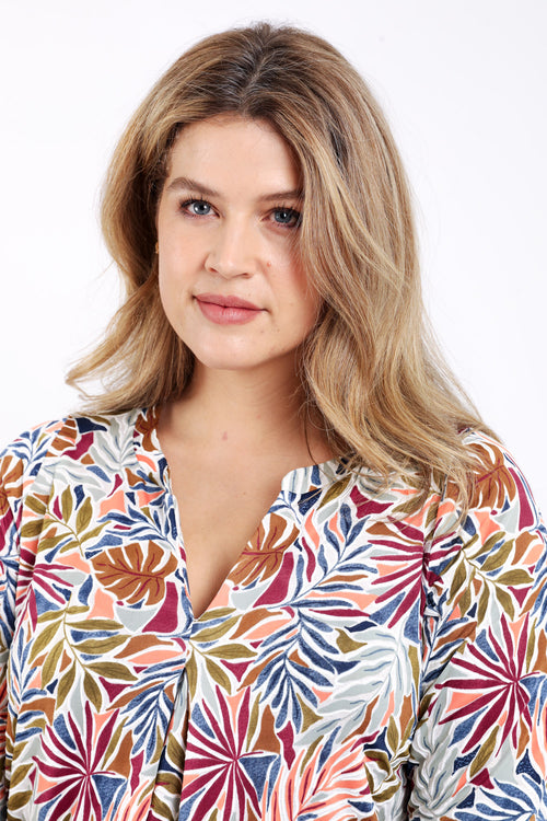 T-Shirt mit Blattmuster-Paprika-3