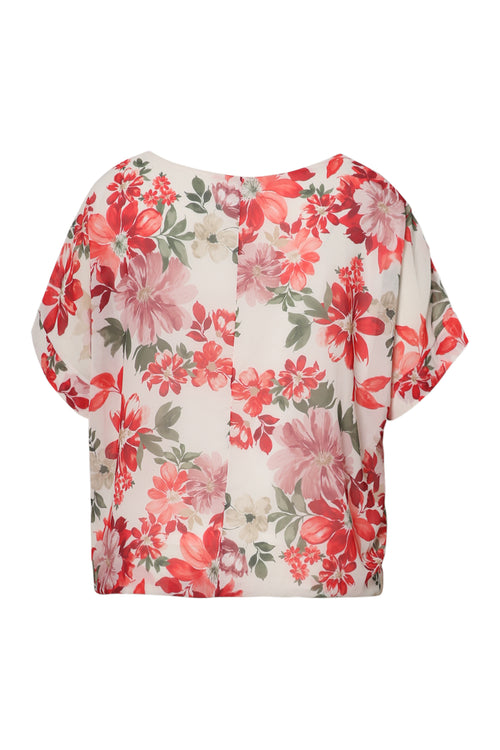 Bluse aus Viskose mit floralem Print zum Binden-Paprika-2