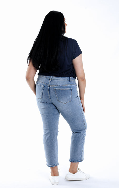 Jeans slim 7/8 Louise avec détail broderie-Paprika-3