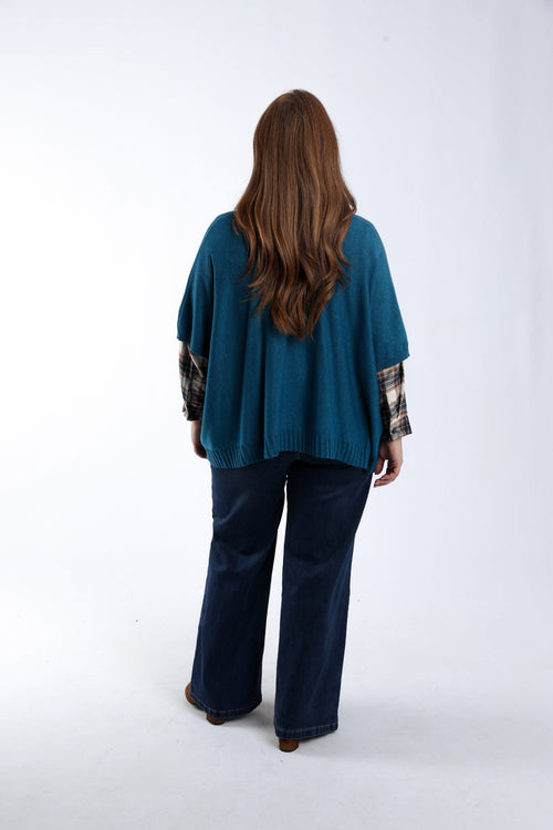 Uni kurzer Pullover aus Viskose-Paprika-2