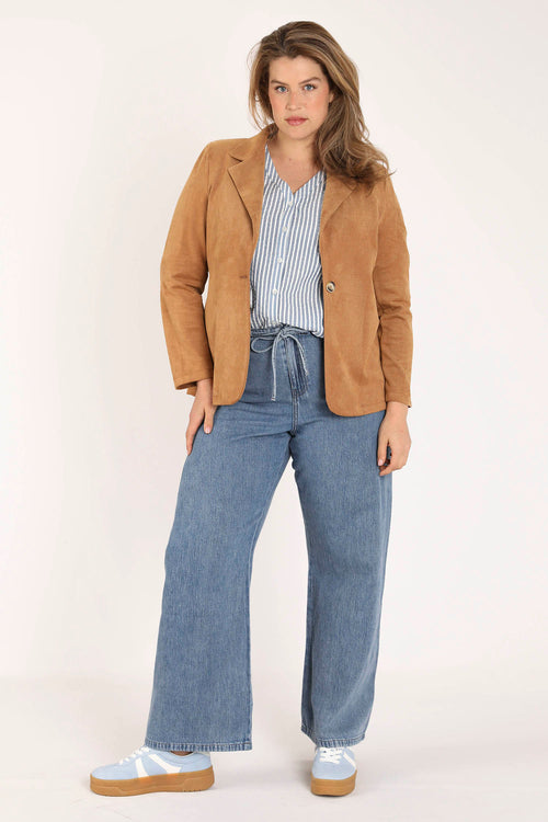 Uni Blazer mit Wildleder-Effekt-Paprika-8