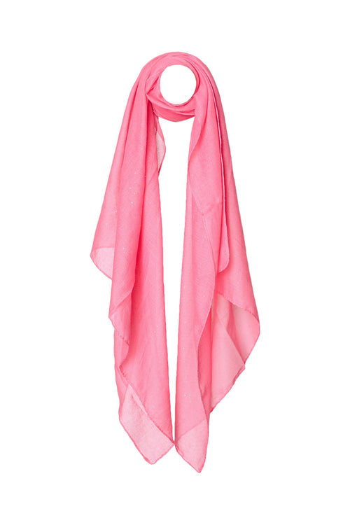 Foulard en viscose uni avec paillettes-Paprika-2