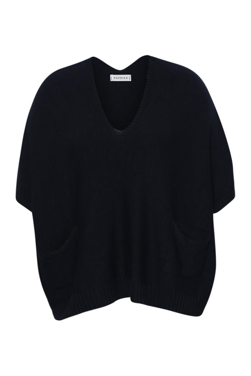 Uni kurzer Pullover aus Viskose-Paprika-1