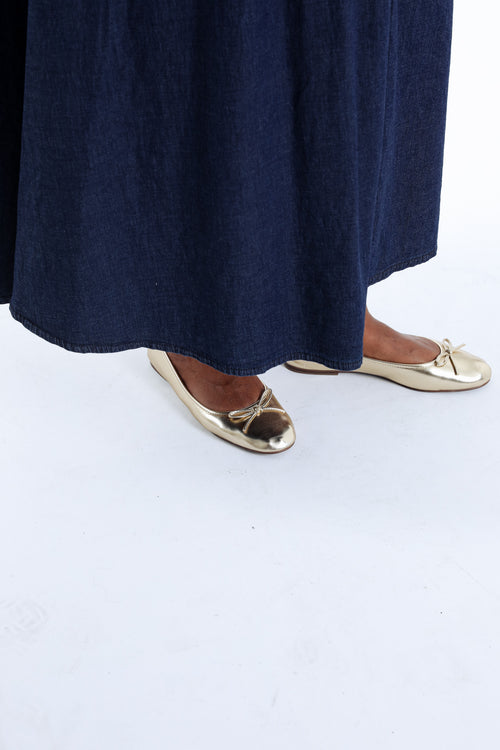 Jupe longue en jeans souple-Paprika-4