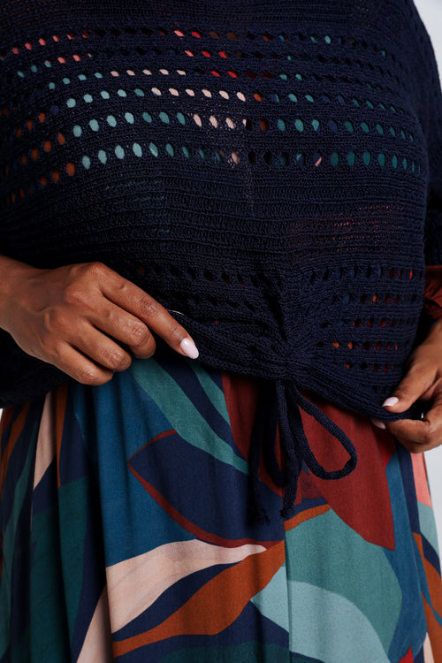 Kurzer, unifarbener Pullover aus Viskose-Paprika-4