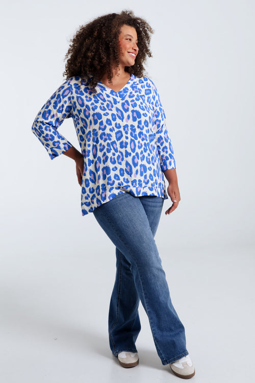 Tierhaut-Muster Viskosebluse-Paprika-7