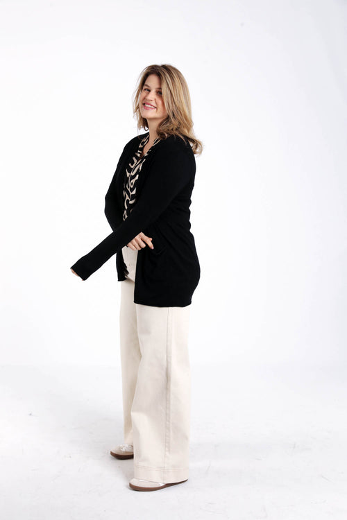 Feiner einfarbiger Viskose-Cardigan-Paprika-8