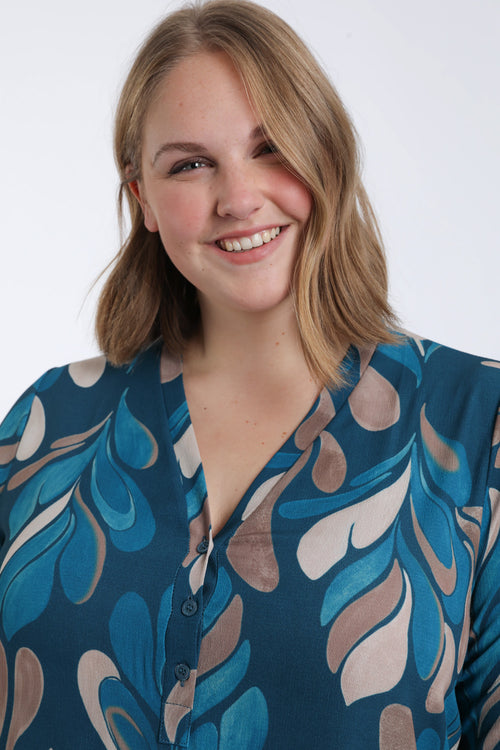 Blouse imprimé graphique-Paprika-2