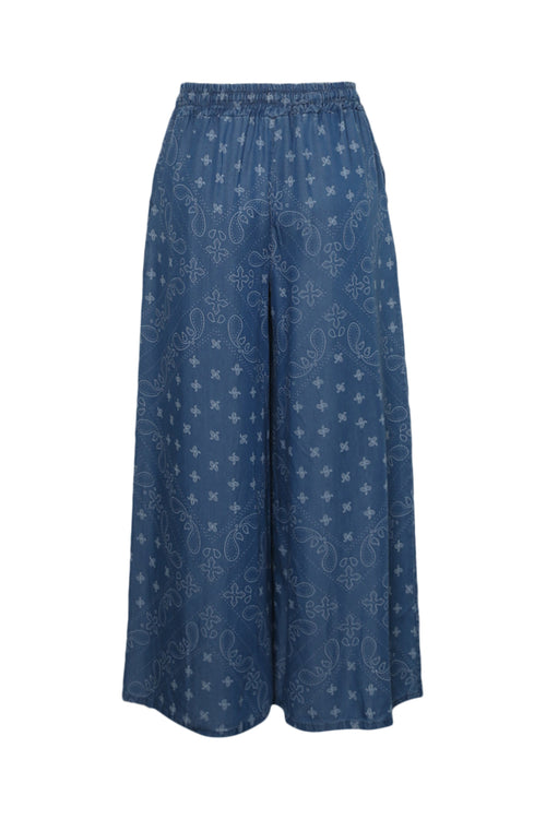 Pantalon large en lyocel imprimé bandana-Paprika-12