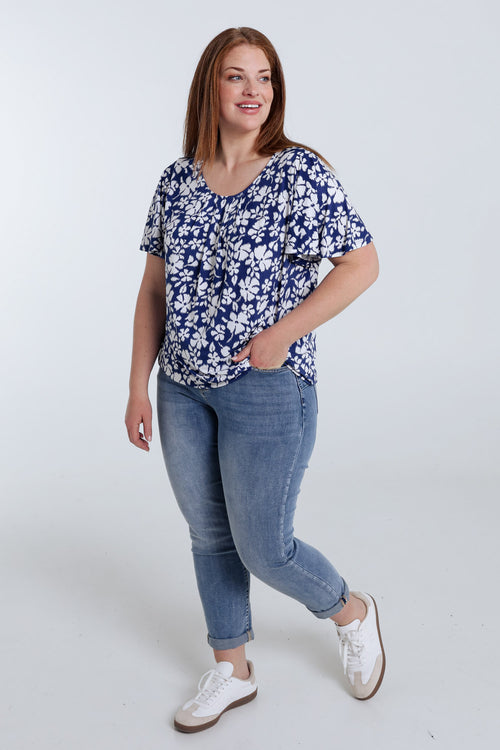 Blumenbedrucktes T-Shirt-Paprika-9