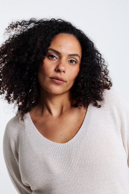 Unifarbener Pullover mit Lurex-Paprika-4