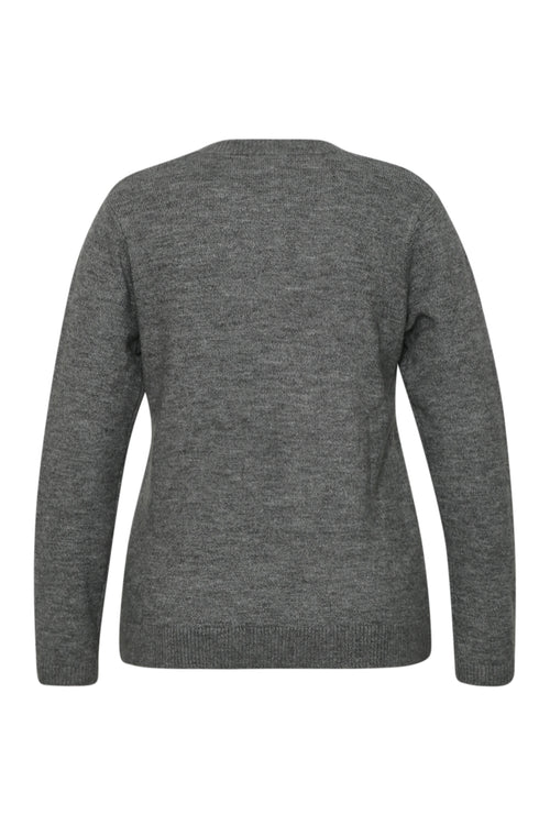 Uni farbener, geknöpfter Cardigan mit Rüschen-Paprika-9