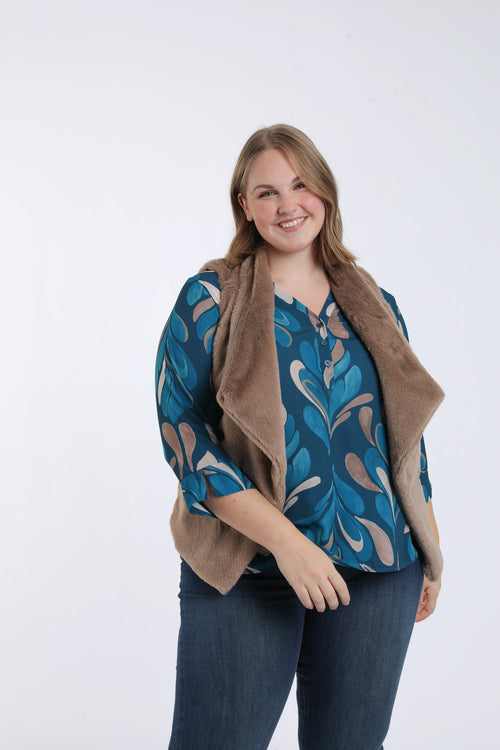 Jacke aus Kunstpelz-Paprika-1